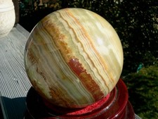 Halbedelstein Grüner Onyx Kugel 1,4kg (aus Vitrine) Durchmesser ca. 10cm