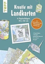 Kreativ mit Landkarten 4 Papierbögen 50 x 70 cm: Pa... | Buch | neuwertig
