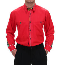 Stylisches rotes Retro-Hemd im Rockabilly-Stil, Vintage Mode Herren 50er - Style