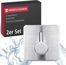 Klebehaken Edelstahl matt Handtuchhaken selbstklebend Haken zum Kleben silber