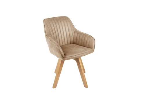 Drehstuhl samt holz creme - holz,