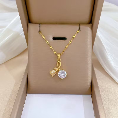 Damenkette gold edelstahl - gold,