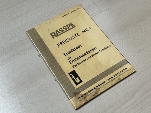 Rasspe preisliste 1 - preisliste, nr.