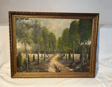 Original-Ölgemälde – Birkenallee im Goldrahmen – handgemalt & voller Charme!