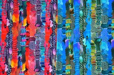 ♕ Jersey  Mustermix Streifen leuchtende Farben rot und blau Stenzo 50 x 150 cm♕