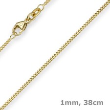 1mm fine curb chain 585 gold