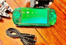 Custom PSP - PlayStationPortable 3000 with Green Transparent Shell  