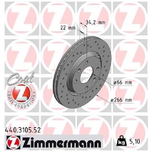 Bremsscheibe 26219281 vorne - 2x,