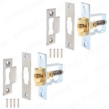 2 x SCHWERLAST Nickel verstellbar Feder Roller Kugel Einsteck Türriegel Riegel Set