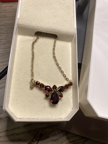 Halskette granat collier - halskette,