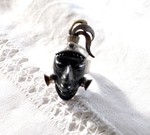 Azteken maya ring onyx kopf - ring,