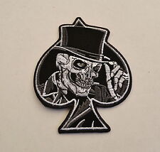 Skull Patch Badge 666 Ace Of Spades Biker Kutte Aufbügler Totenkopf mit Zylinder