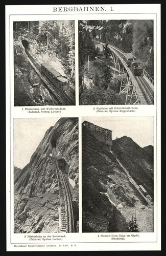 Druck anno 1902 - -, bergbahn