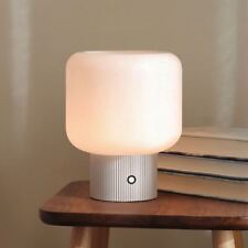 Pilzlampe Nachttischlampe Tischlampe Kabellos Glas-Lampenschirm Dimmbar Touch