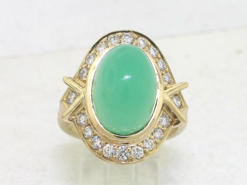 Chrysopras ring 585 gelbgold - chrysopras,