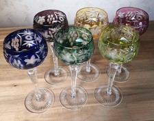 6x Weinglas mit buntem Überfang, Nachtmann Bleikristall, Traube, Römergläser