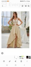 ABENDKLEID ABIKLEID BALLKLEID MAXIKLEID DAMEN KLEID ELEGANT GOLD Gr.40 NEU €199