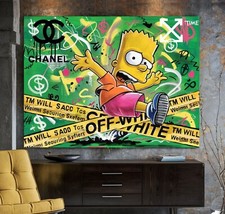 LEINWAND BILDER BIS 135x100x5 BART-SIMPSON POP-ART GRAFFITI WANDBILD COMIC-URBAN