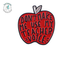 Anstecker Apfel Lehrerstimme schwarzer Humor Talisman Glücksbringer Geschenkidee