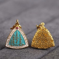 A24 Anhänger Dreieck 5 Donner Talisman Daoismus Silber 925 vergoldet