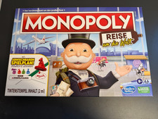 Monopoly Reise um die Welt ab 8 Jahre  2 - 4 Spieler  Stempel abwischbarer Plan