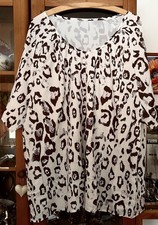 ? Süße Tunika Leo Print Beige/Braun Gr. 54-56 / 5XL Shirt Bluse NEU Große Größe