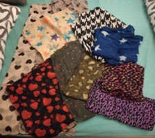 Tuch Schal Tücher Loop Sterne Herzen Leo Pink Lila Beige Schwarz Weiß 9 Stk