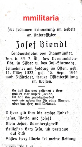 Sterbebild wwii unteroffizier - wwii,