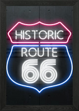 Route gerahmtes wandbild - route, 66