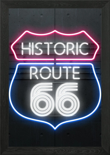 Route gerahmtes wandbild - route, 66