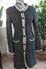 Marc Cain toller Boucle Mantel N2 schwarz weiss