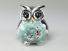 Eule blau silber 5 cm in