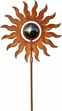 Gartenstecker Sonne 145 cm Metall Rost Gartendeko Edelrost mit Edelstahlkugel