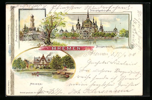 Lithographie bremen meierei - bremen,,