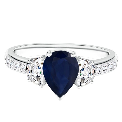 Birnenförmiger blauer saphir - blauer,