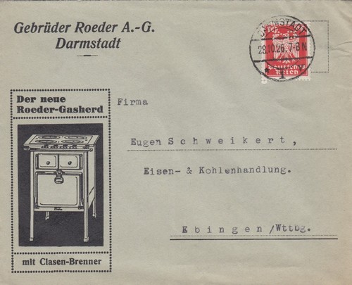 Darmstadt briefumschlag 1926 - briefumschlag,