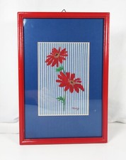 Stickbild rote Blumen