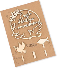 Kommunion Tortendeko Holz Cake Topper Erstkommunion Torte Taube Fisch Kuchen Dek