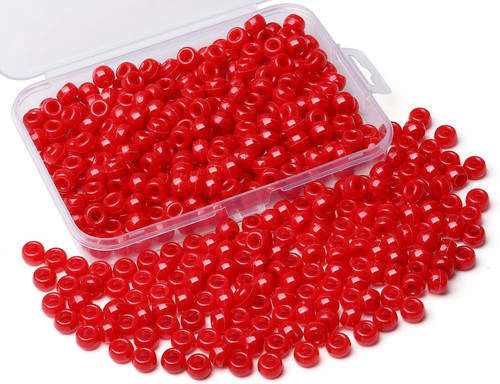 Rote pony beads 6x9mm - pony,
