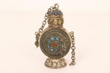 Phiole Flasche Flakon z. öffnen antike Parfumflasche Steine orientalisch alt