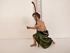 Alte Krippenfigur / knieender Hirtenjunge ca. 9,5cm / Holz Handgeschnitzt