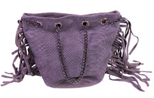 Tasche Velours Leder grau