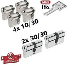 6 x Zylinder Abus kleine Schließanlage Gleichschließend + Not + Gefahrenfunktion
