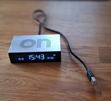 Lexon FLIP Premium LCD-Wecker–Alu, Touch&Snooze, gebraucht, voll funktionsfähig