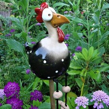 Gartenfigur Keramik Huhn