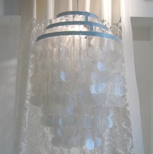 Capiz Deckenleuchte Muschellampe Leuchte rund  Ø40 cm - weißer, 3-stufiger Kranz