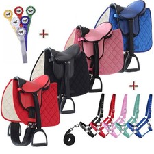 Holzpferd Sattel mit Halfter Set bis 145cm Umfang und Gratis Siegerschleife