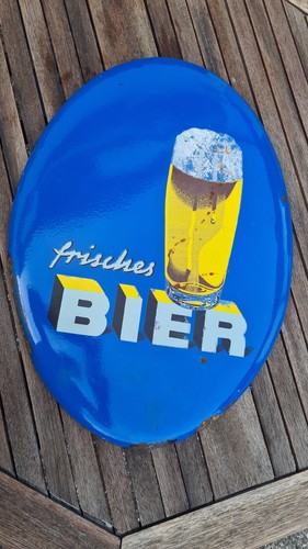 Emailschild frisches bier - emailschild,