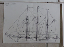 Grafik / Zeichnung - 3 Mast