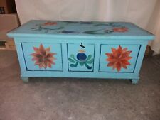 alte Bauerntruhe Aussteuertruhe aus dem Frankenwald handbemalt etwa um 1900